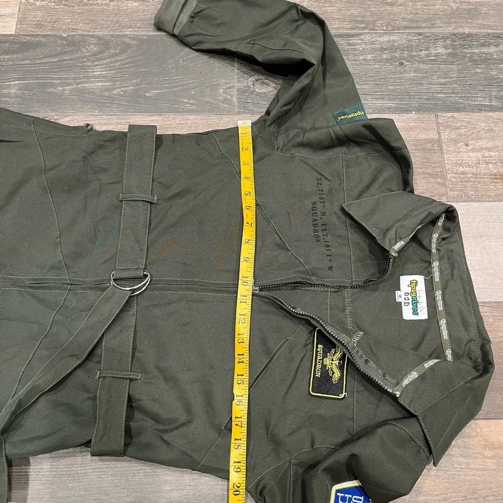 Tipsy Elves Pilot Costume Mens Size XS Green Collared Belted Jumpsuit women M - Picture 7 of 11